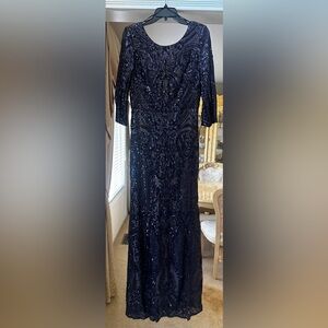 Elegant Navy Sequin Gown